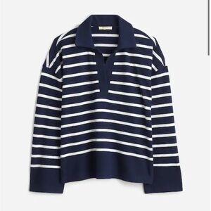 Madewell Rugby Polo Tee Navy and White Size Large